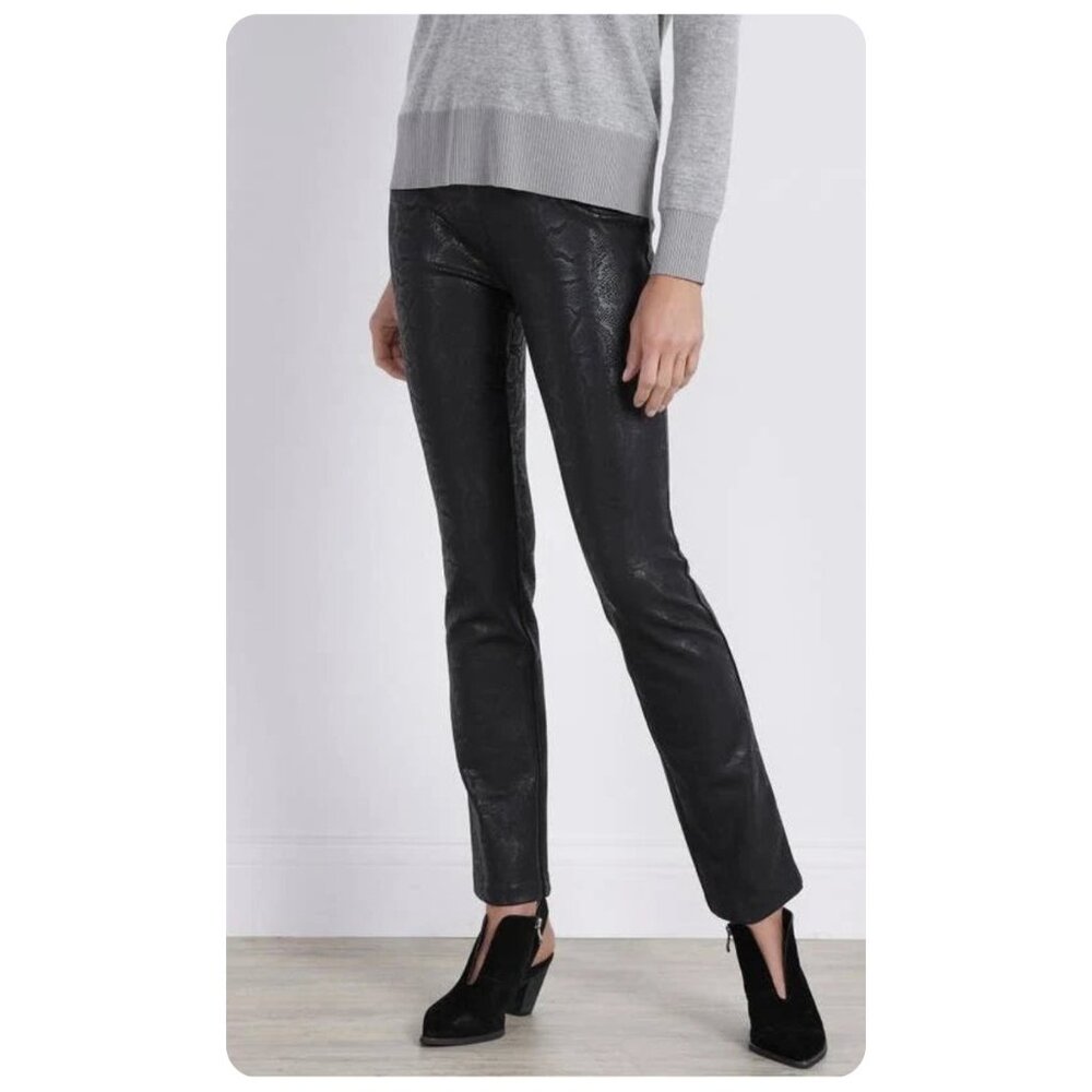 !! Soft Surroundings Black Snake Python Pants Sz M - image 1